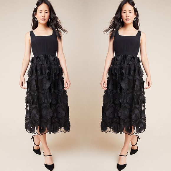 Anthropologie Floriana Lace Midi Dress 